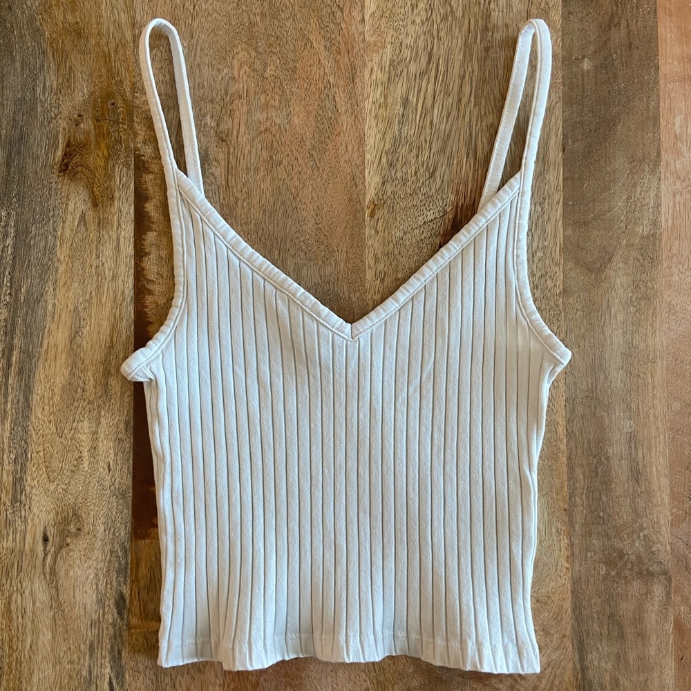 White H&M Divided Crop Tank Top XS
